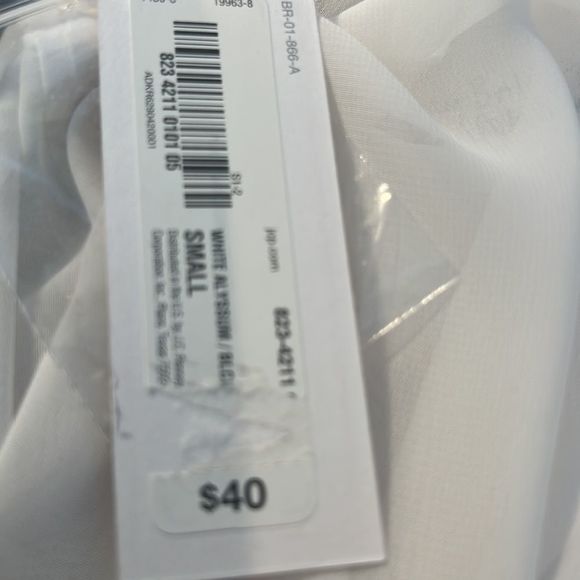 Bisou Bisou  sheer white top black trim pockets, long sleeve NWT size  small - Picture 6 of 6